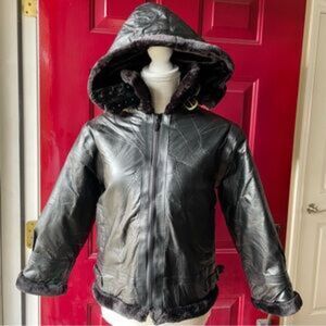 Vintage 1990s Legacy Original 100% Leather & Flur Women's Jacket Coat (Size L)